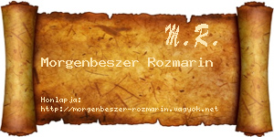 Morgenbeszer Rozmarin névjegykártya
